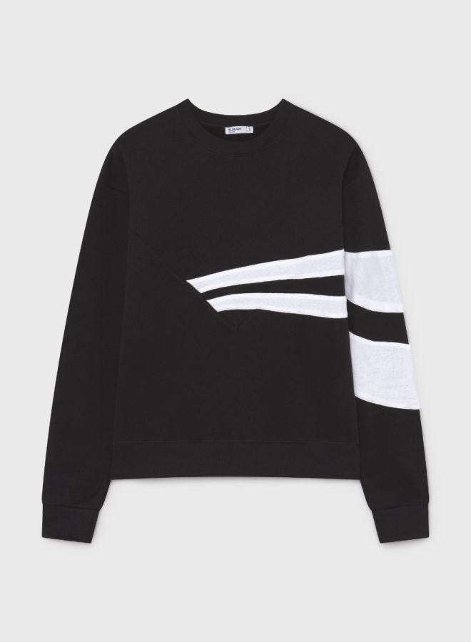 BlueAge Pure Sport Striped Sweatshirt Black/White  - Image 1