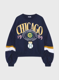 BlueAge Always Working  Sweatshirt Navy/Mustard/White  - Image 1
