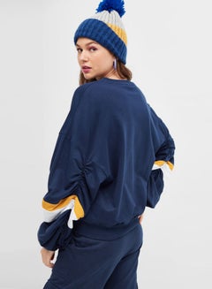 BlueAge Always Working  Sweatshirt Navy/Mustard/White  - Image 2