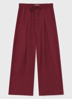 BlueAge Pleated Wide Leg Palazzo Pants Maroon  - Image 4