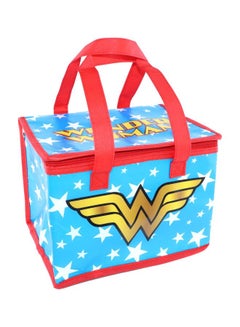 WB DC Wonder Woman Themed Girls Lunch Bag Light Blue/Red/Gold  - Image 1