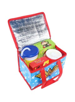 WB DC Wonder Woman Themed Girls Lunch Bag Light Blue/Red/Gold  - Image 3