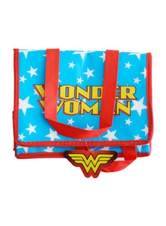WB DC Wonder Woman Themed Girls Lunch Bag Light Blue/Red/Gold  - Image 4