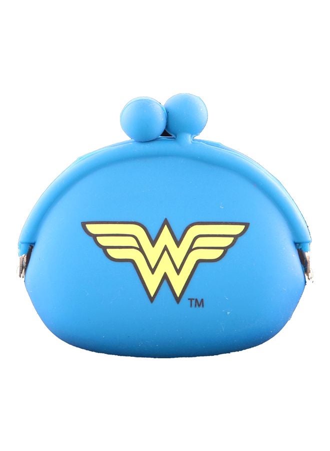 WB DC Wonder Woman Themed Coin Pouch Dark Blue/Yellow - Image 1