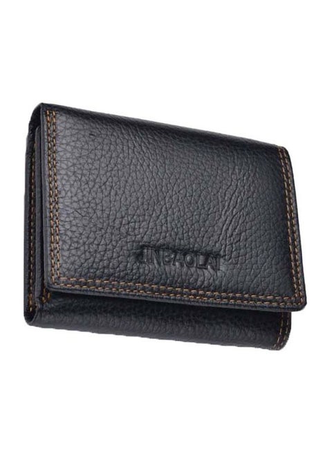 Tri-Fold Leather Wallet Black