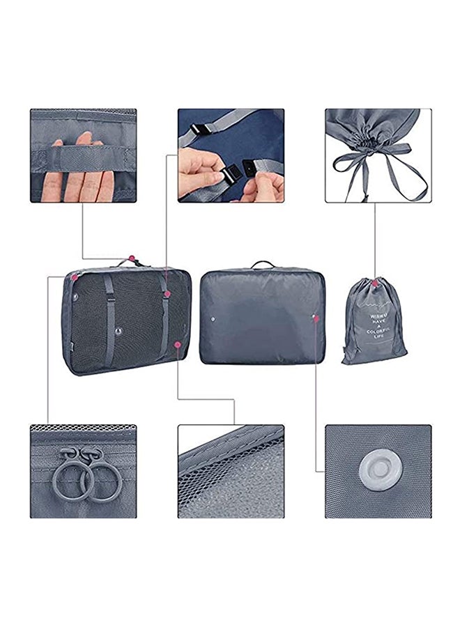 Generic 7-Piece Travel Luggage Oraganizer Set Grey  - Image 2