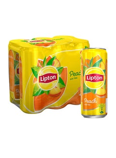 Ice Tea, Non-Carbonated Low Calories Refreshing Drink Peach 320ml Pack of 6