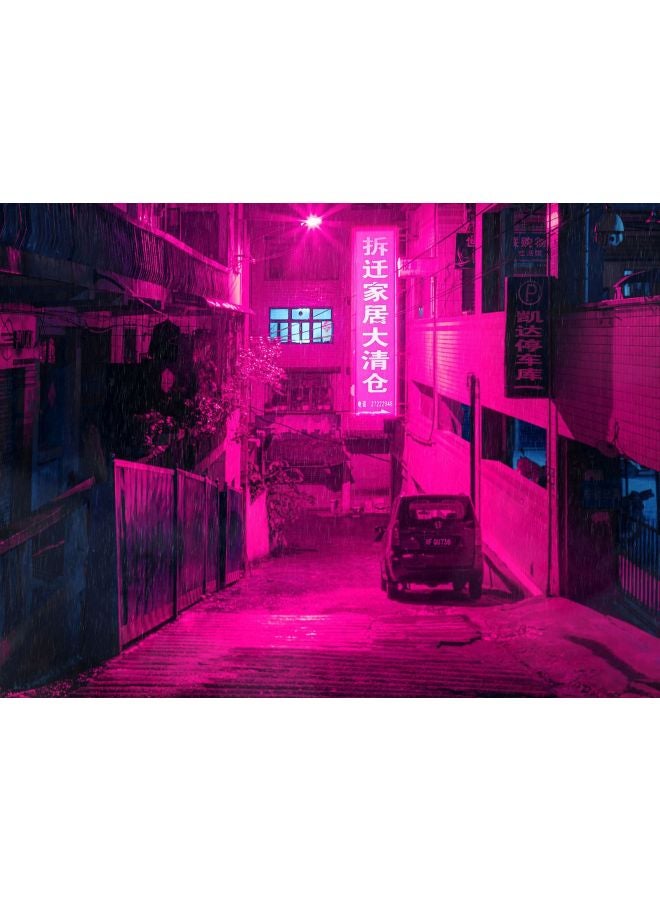 Fast Print Street Printed Self Adhesive Wall Sticker Pink 160x120cm