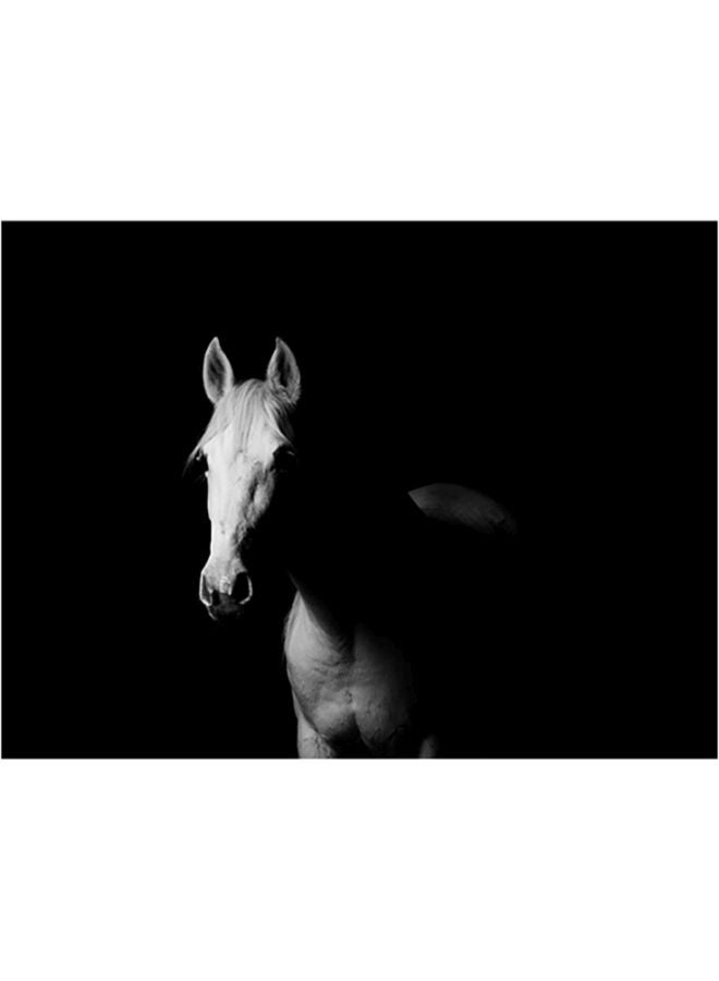 Fast Print Horse Printed Self Adhesive Wall Sticker Black/White 160x120cm