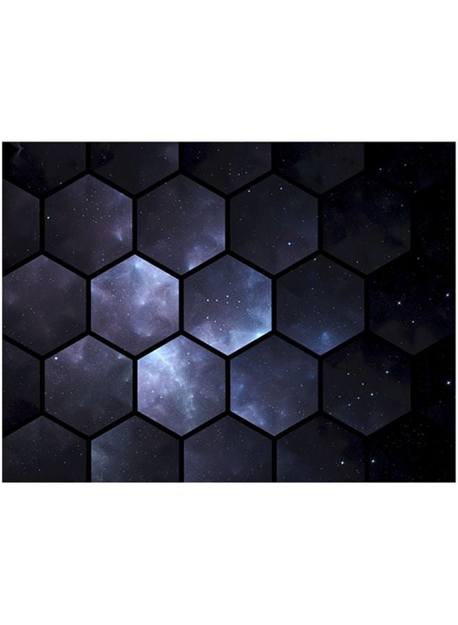 Fast Print Hexagons Printed Self Adhesive Wall Sticker Black/Grey 80x60cm