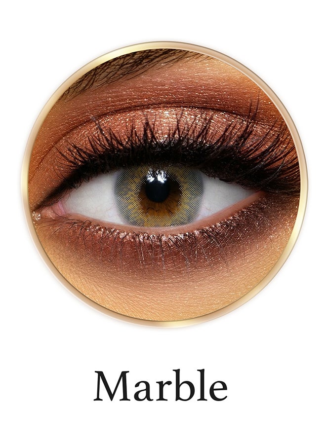 Dahab 9 Months Disposable Natural and Beauty Collection Contact Lenses, Marble Brown Blue  - Image 1