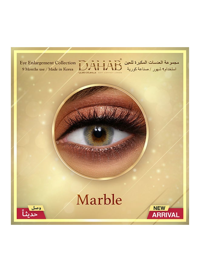 Dahab 9 Months Disposable Natural and Beauty Collection Contact Lenses, Marble Brown Blue  - Image 2