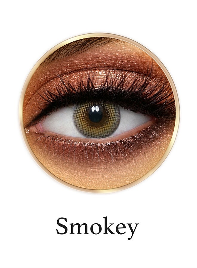Dahab 9 Months Disposable Natural and Beauty Collection Contact Lenses, Smokey Grey Honey  - Image 1