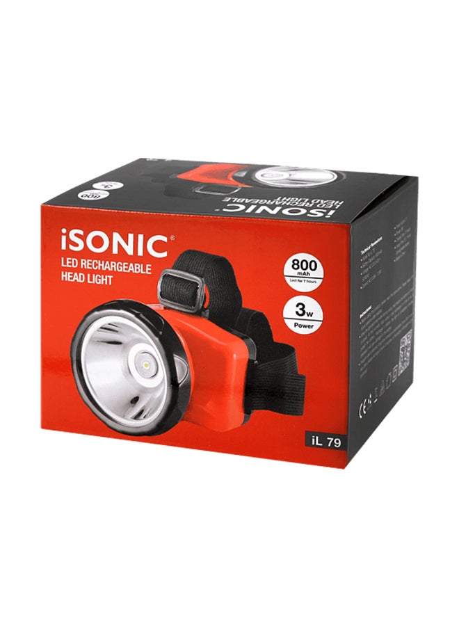 آي سونيك مصباح بإضاءة LED يدوي قابل للشحن أسود/أحمر 12Ø³Ù†ØªÙŠÙ…ØªØ± - Image 2