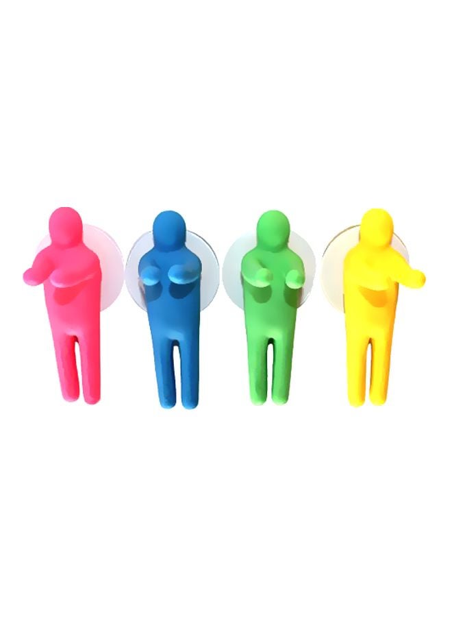 Lucore Home 4-Piece People Designed Toothbrush Holder Pink/Blue/Green 3.5x2inch  - Image 1