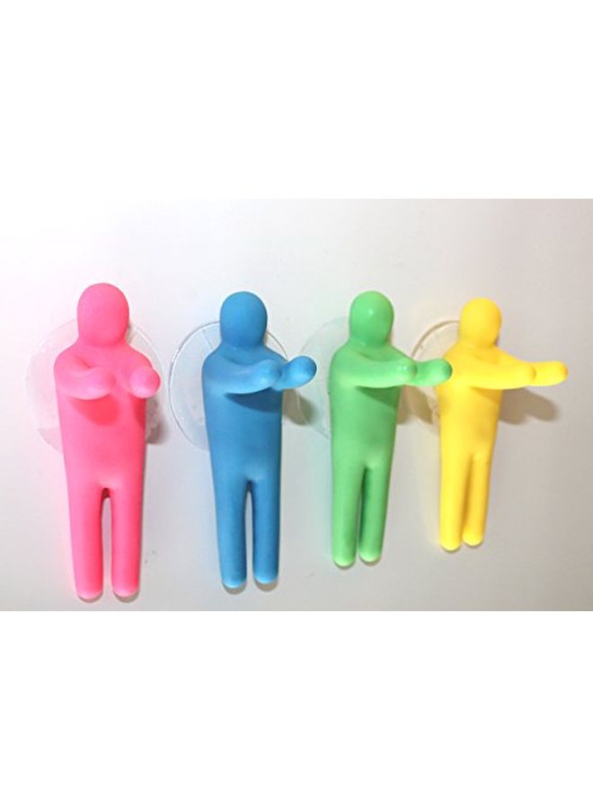 Lucore Home 4-Piece People Designed Toothbrush Holder Pink/Blue/Green 3.5x2inch  - Image 2