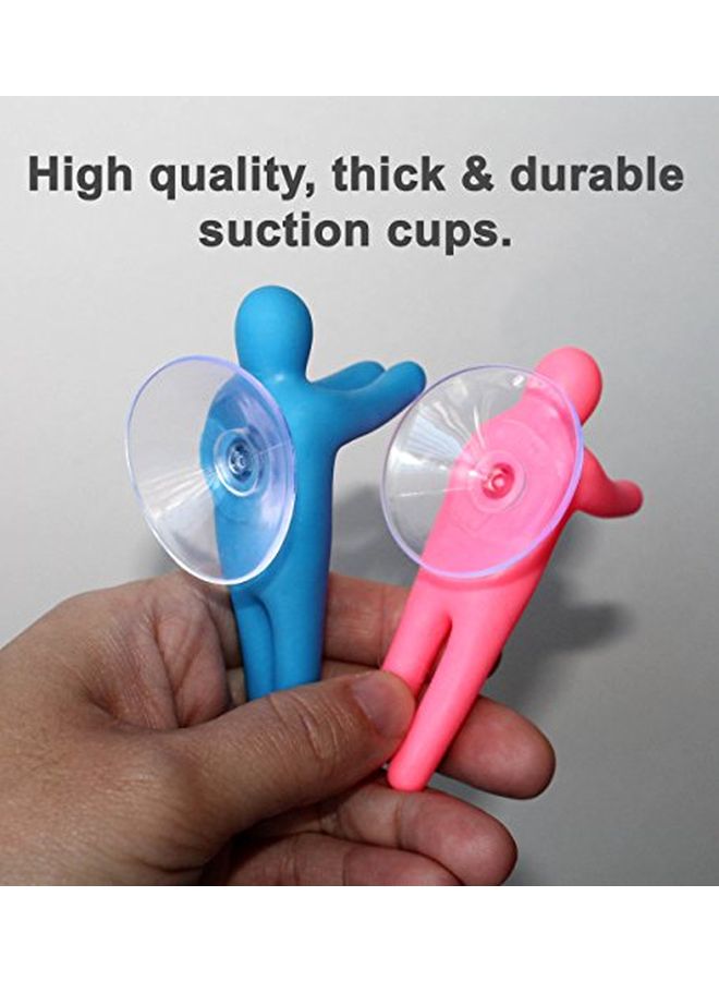 Lucore Home 4-Piece People Designed Toothbrush Holder Pink/Blue/Green 3.5x2inch  - Image 3