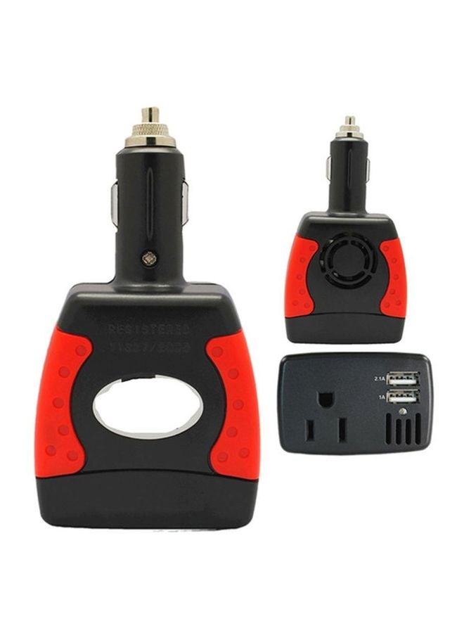 دي إل سي  شاحن هاتف للسيارة بمنفذ USB أسود/أحمر - Image 2