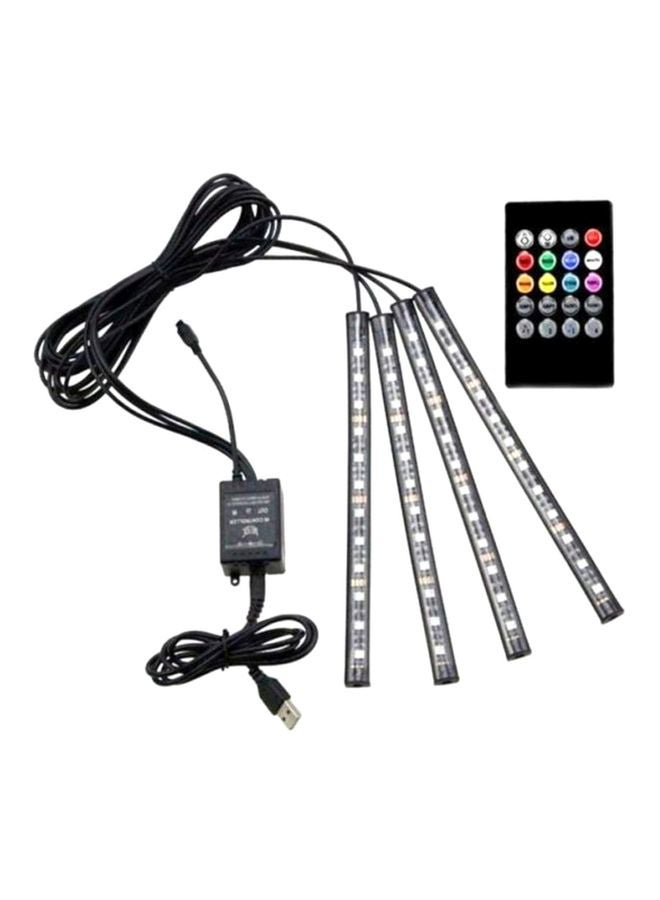 Agc - 4-Piece USB LED Car Interior Lights With Remote - Image 1