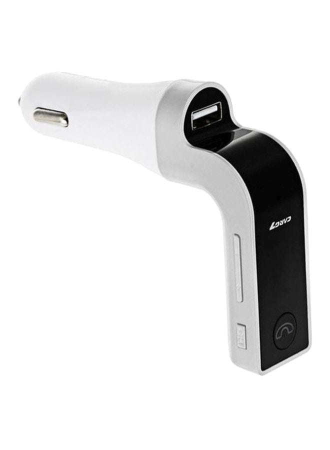 جهاز إرسال إف إم للسيارة بتقنية بلوتوث مزود بمشغل MP3 وشاحن أسود/ فضي