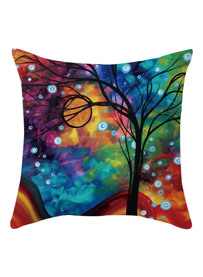 Magic Retro Tree Printed Cushion Cover Blue/Green/Yellow 45x45cm