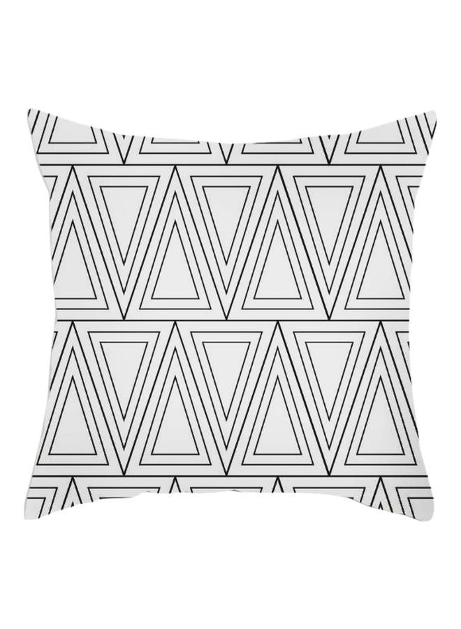 Geometric Printed Cushion Cover White/Black 45x45cm