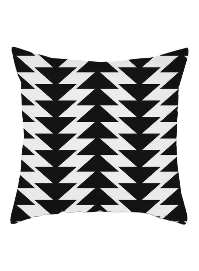 غطاء وسادة بطبعة هندسية أسود/ أبيض 45x45سم