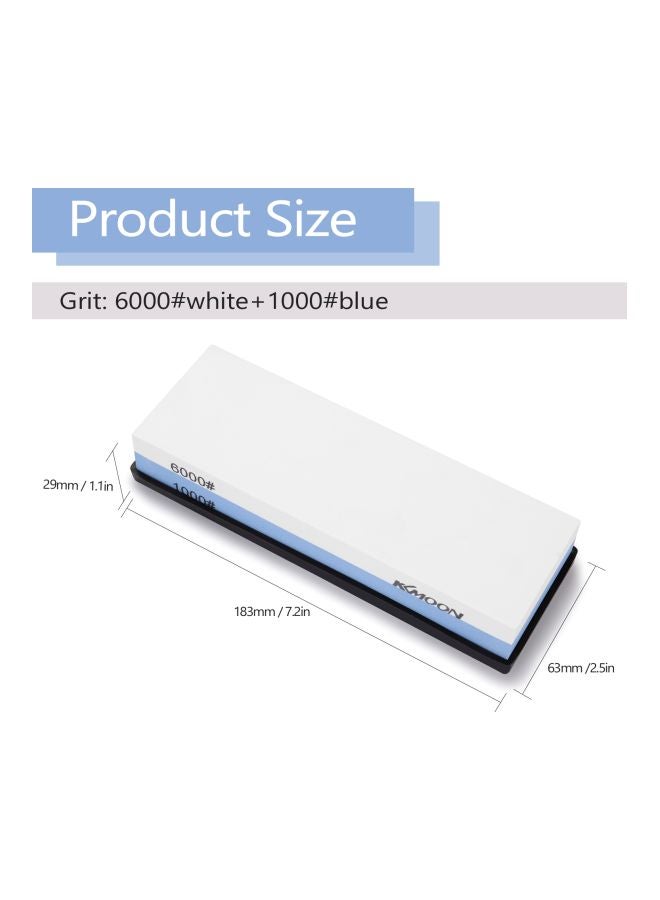 كيه كيه مون حجر شحذ مزود بقاعدة مانعة للانزلاق أزرق/ أبيض 7.2x2.5x1.1سم - Image 5