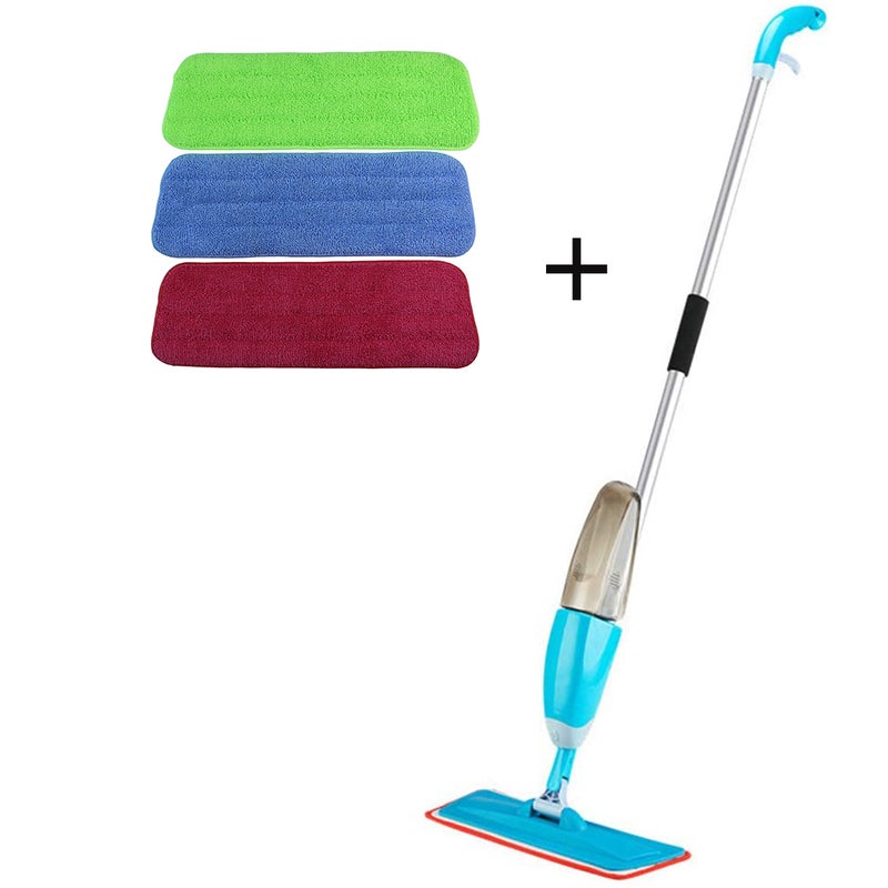 Spray Mop With Replacement Cleaning Pad Blue 130x40cm - Image 1