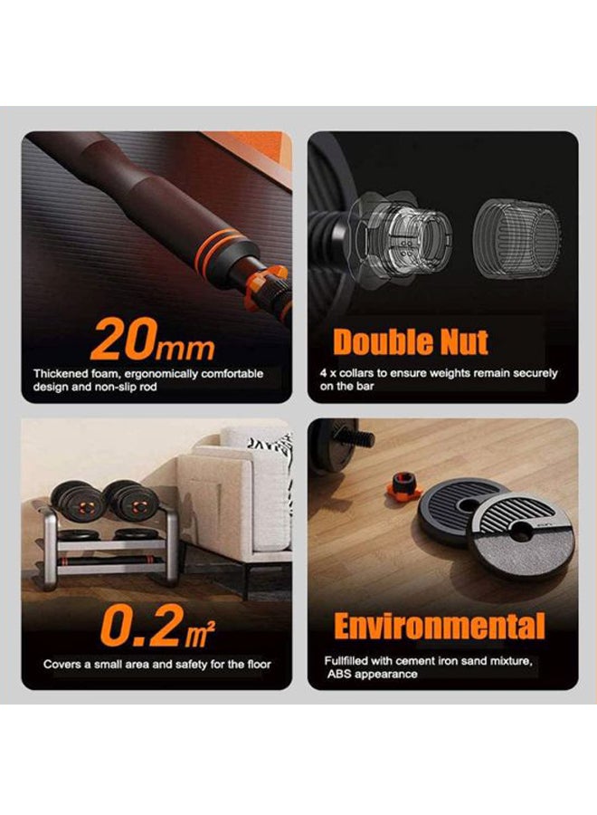 2-In-1 Adjustable Barbell And Dumbbell Set 30kg