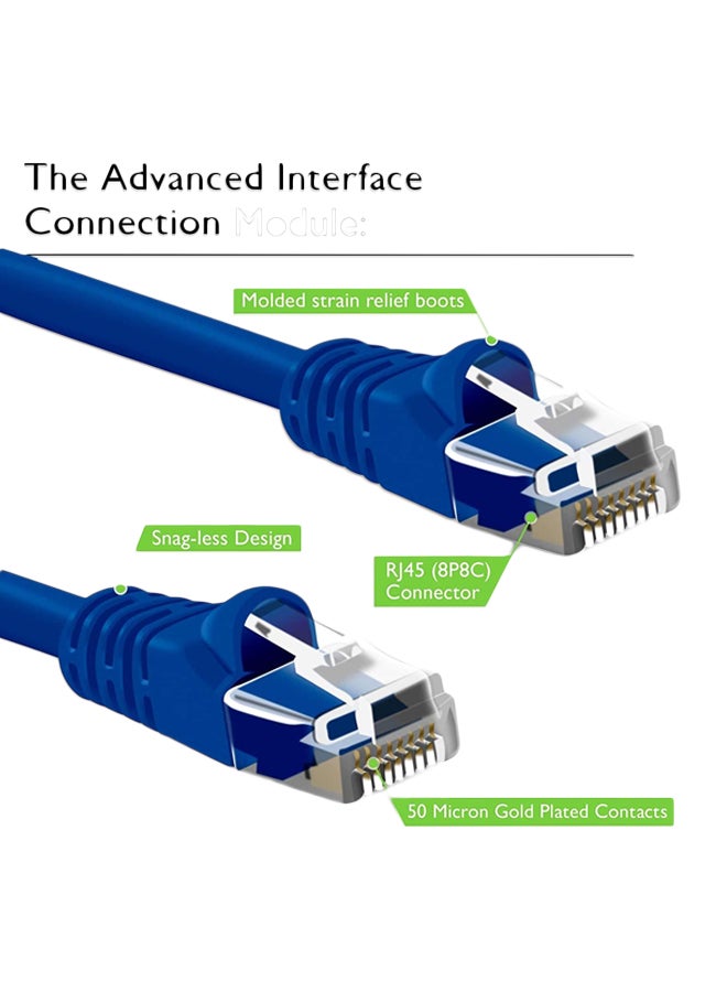 JE Pack of 10 Snagless Ethernet Connection Patch Cable Blue  - Image 2
