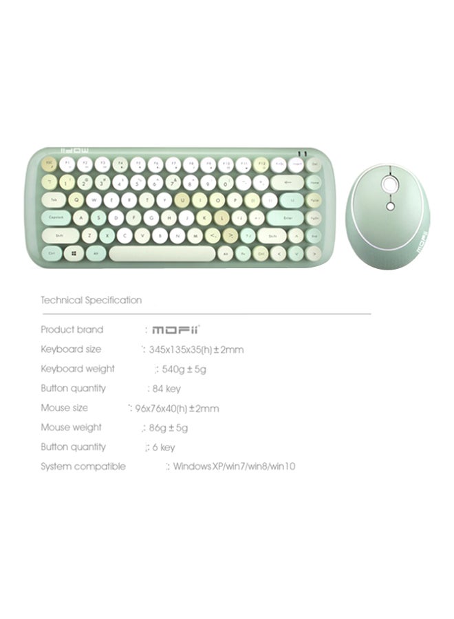 BG 2-Piece Wireless Round Keycap Keyboard Mouse Set Pink/Purple - Image 4