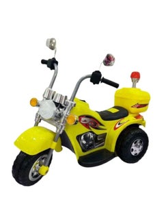 AGD Electric Ride On Portable Comfortable Lightweight Two Wheeler Bike For Kids Yellow 110x40x65cm  - Image 1