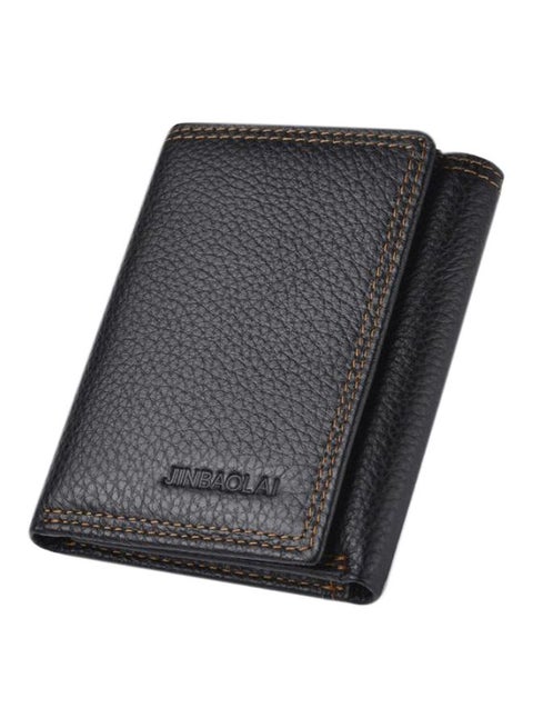 Splicing Leather Men's Wallet Black