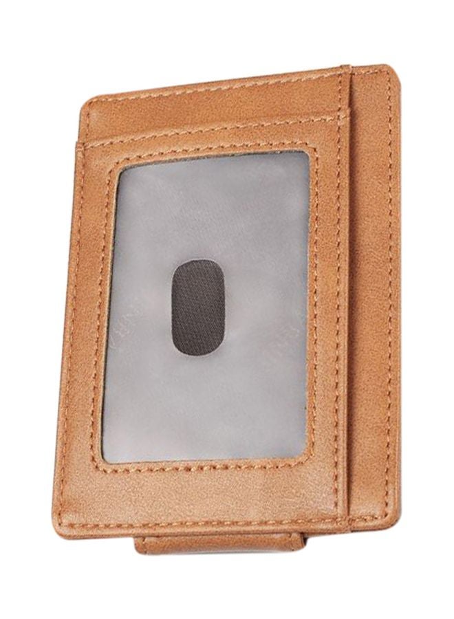 Beauenty RFID Leather Dollar Clip Men Wallet Coffee - Image 1
