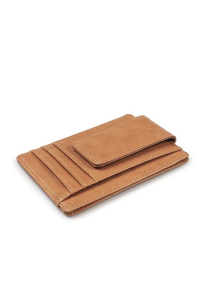 Beauenty RFID Leather Dollar Clip Men Wallet Coffee - Image 3