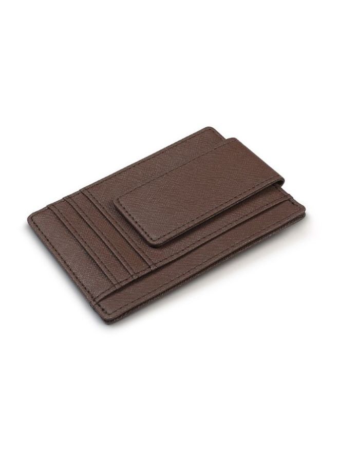 Beauenty RFID Leather Dollar Clip Men Wallet Coffee  - Image 3