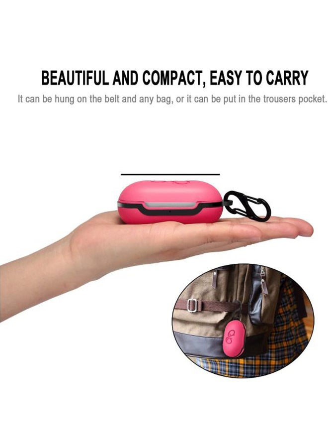 MARGOUN Protective Silicone Case With Carabiner For Samsung Galaxy Ear Buds Hot Pink/Black - Image 4