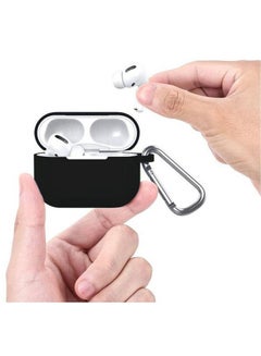 MARGOUN Silicone Case With Carabiner For Apple AirPods Pro Black  - Image 3