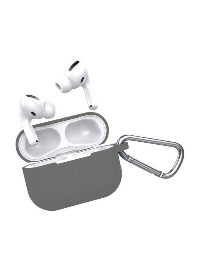 MARGOUN Silicone Case With Carabiner For Apple AirPods Pro Grey - Image 1