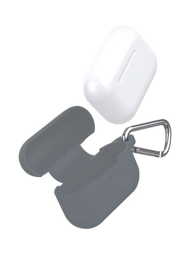 MARGOUN Silicone Case With Carabiner For Apple AirPods Pro Grey - Image 2