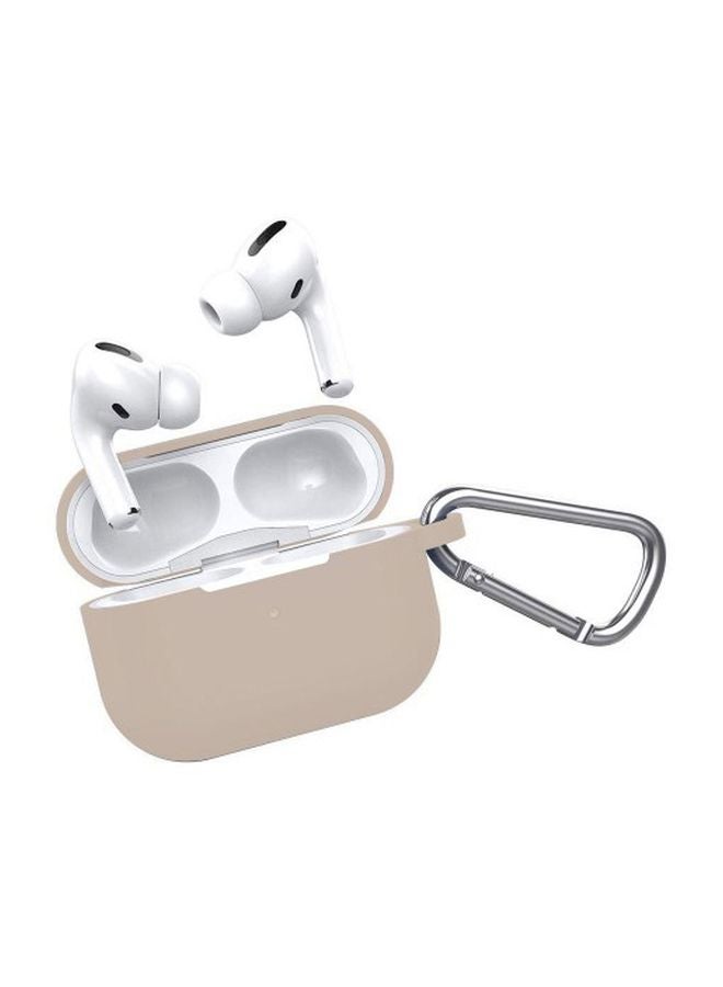 MARGOUN Silicone Case With Carabiner For Apple AirPods Pro Pink Sand - Image 1