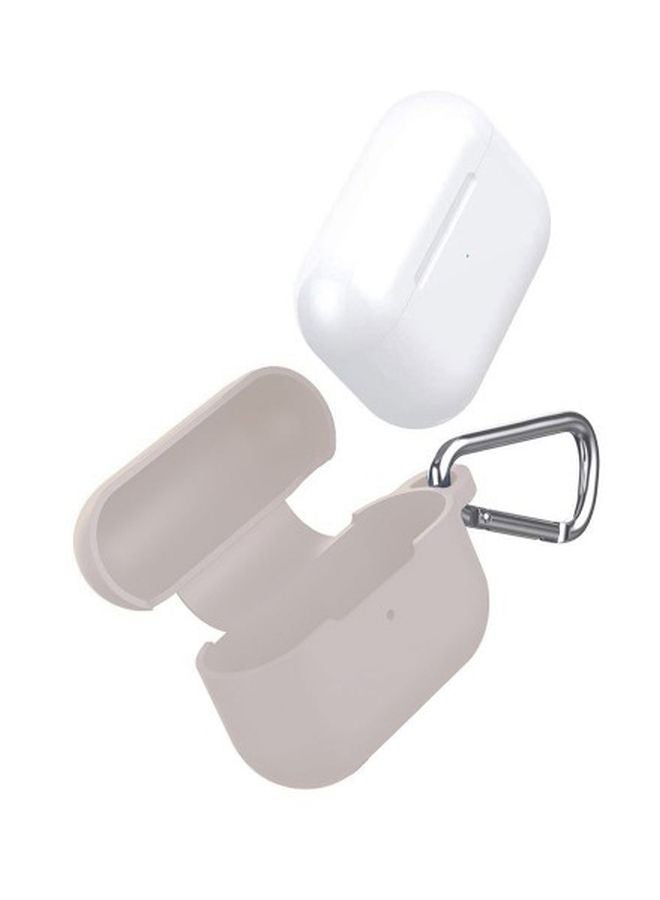 MARGOUN Silicone Case With Carabiner For Apple AirPods Pro Pink Sand - Image 2