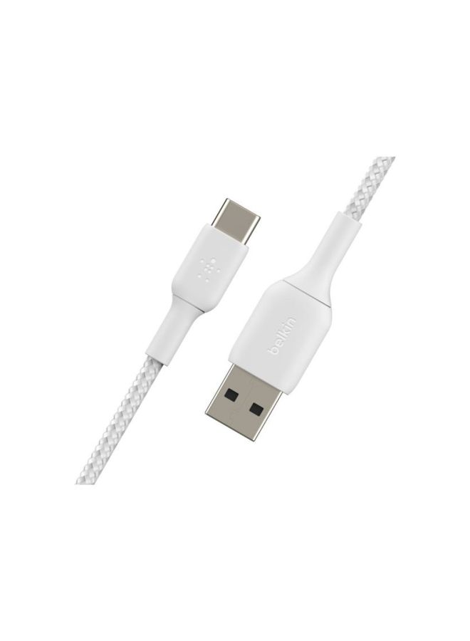 belkin Boostcharge Braided Usb Type C Cable, Usb-C To Usb-A Cable, Usb C Charger Cable For Iphone 15, Samsung Galaxy S24, Google Pixel, Ipad, Macbook, Nintendo Switch And More - 1M White  - Image 3