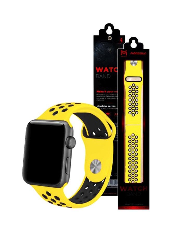 MARGOUN - Replacement Band For Apple Watch Henlein Series 38mm/40mm Yellow/Black - Image 1