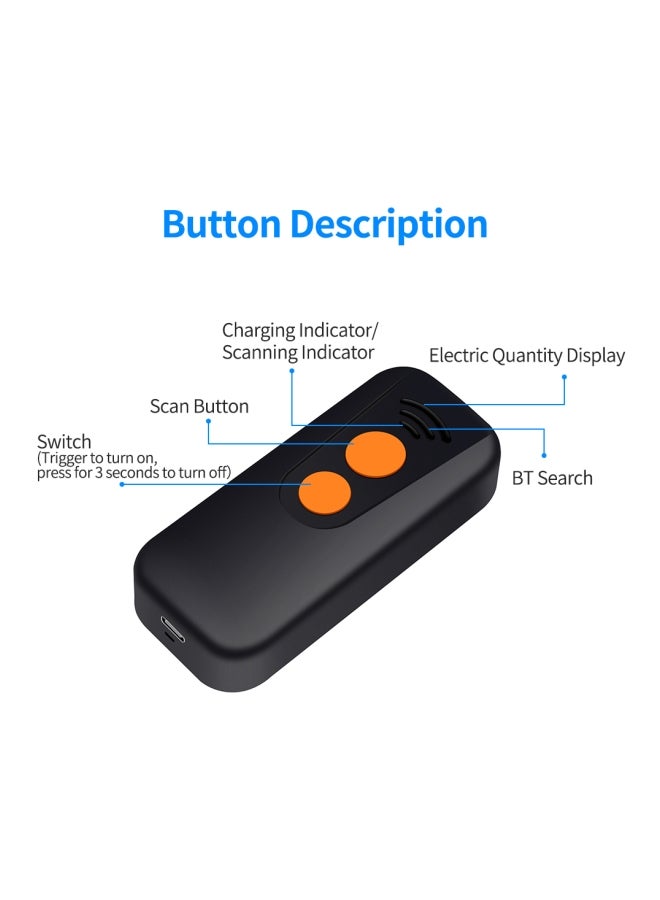 Aibecy Handheld 3-In-1 Barcode Scanner Black  - Image 2