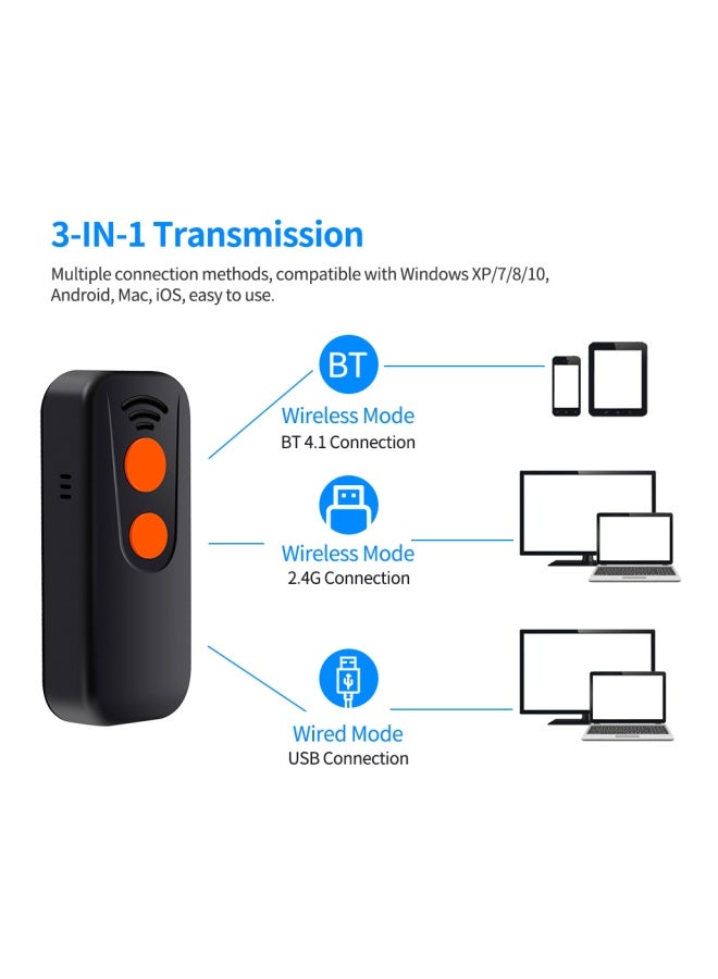 Aibecy - Handheld 3-In-1 Barcode Scanner Black - Image 1