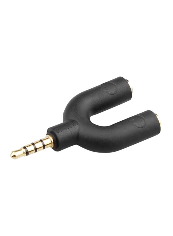 Voberry U Shape Y Splitter Audio Jack Black