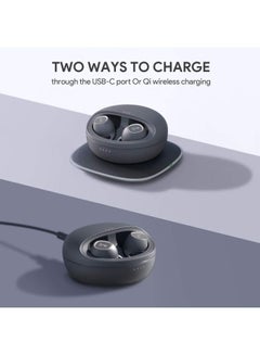 Aukey EP-T10 Key Series True Wireless Earbuds, Bluetooth 5.0, Touch Control, Qi Wireless Charging, IPX5 Waterproof, Deep Bass TWS Earphones - Dark Grey  - Image 4