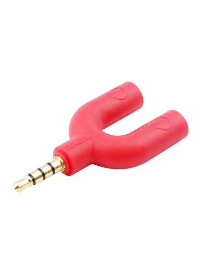 Voberry U Shape Y Splitter Audio Jack Red